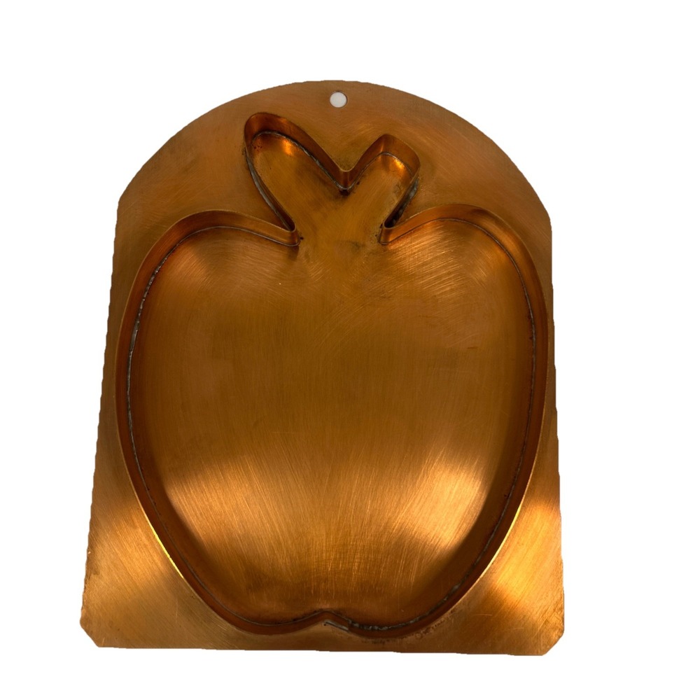 Vintage Extra Large Copper Cookie Cutter, 8x6 Apple Teacher Schoolhouse
